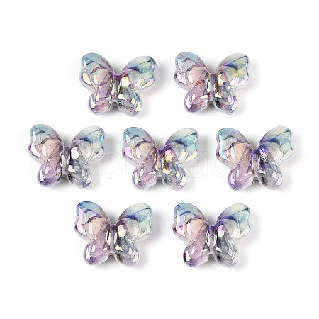UV Plating Printed Opaque Acrylic Beads PACR-N017-05A-1