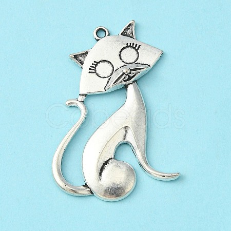 Tibetan Style Alloy Kitten Pendants TIBEP-22758-AS-NR-1