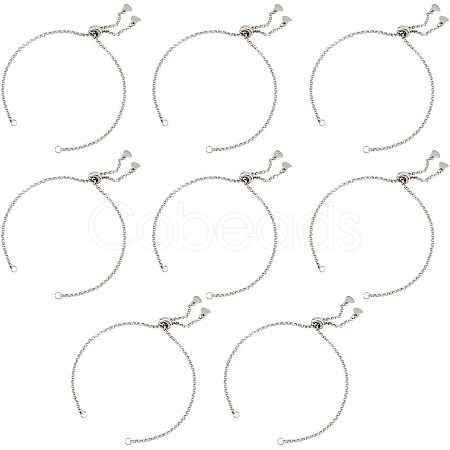 Nbeads 12Pcs 304 Stainless Steel Rolo Chain Slider Bracelet Making AJEW-NB0003-63-1