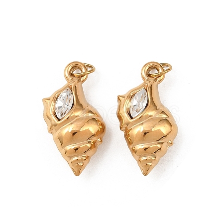 304 Stainless Steel with Clear Cubic Zirconia Pendants STAS-G364-05G-1