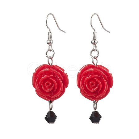 Resin Dangle Earrings EJEW-JE06013-S-1