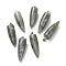 Natural Labradorite Pointed Pendants, with Platinum Brass Findings, Bullet, 32~35x10~11mm, Hole: 7X3mm