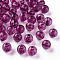 Transparent Acrylic Beads, Round, Magenta, 8x7mm, Hole: 2mm