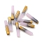 Electroplate Glass Beads, Faceted, Rectangle, Pink, 19.5~20x4x4mm, Hole: 1mm