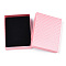 Rhombus Textured Cardboard Jewelry Boxes, with Black Sponge, for Jewelry Gift Packaging, Rectangle, Pink, 9x7x2.6cm; Inside: 8.3×6.4cm.