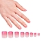 Nail Art Sets, with 24pcs Plastic Nail Tips, 24pcs Double Side Jelly Nail Glue , Flamingo, 14.5~23x7~14mm, about 24pcs/set