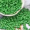 Baking Paint Glass Seed Beads, Peanut, Lime Green, 5.5~6x3~3.5x3mm, Hole: 1~1.2mm, about 4000pcs/pound