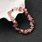 Unisex Chip Natural Strawberry Quartz Beaded Stretch Bracelets, Inner Diameter: 1-3/4~2 inch(4.5~5cm)