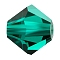 Preciosa&reg Crystal Beads, Czech Crystal, Bicone(451 69 302 Rondelle), 50730 Emerald, 6mm, Hole: 1mm