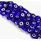 Handmade Evil Eye Lampwork Flat Round Bead Strands, Blue, 12x5mm, Hole: 1mm, about 33pcs/strand, 14.76 inch