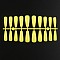 Solid Color Plastic Seamless Toe False Nail, Practice Manicure Nail Art Tool, Yellow, 26~32x6~13mm, 20pcs/set.