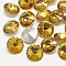 Pointed Back Glass Rhinestone Cabochons, Rivoli Rhinestone, Back Plated, Faceted, Cone, Topaz, 10x5mm