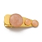 Natural Rose Quartz Alligator Hair Clips, with Iron Finding, Cadmium Free & Lead Free, 26~27x59~61x14~16mm