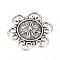 Tibetan Style Alloy Cabochons, Flower, Cadmium Free & Lead Free, Antique Silver, 30x27x4mm, about 345pcs/1000g