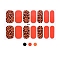 Glitter Nail Wraps Polish Decal Strips, Flower Tartan Self-Adhesive Nail Art Stickers, with Manicure Buffer Files, for Women Girls Nail Tips Decorations, Leopard Print Pattern, 25x8.5~15.5mm, 14pcs/sheet