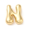 Brass Pendant, Real 18K Gold Plated, Letter N, 21.5x17x6.7mm, Hole: 2.9x1.8mm