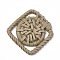 Resin Pendants, Imitation Woven Rattan Pattern, Rhombus, Camel, 40x38.5x4mm