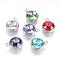 K9 Glass Rhinestone Pendants, with 304 Stainless Steel Findings, Flat Round, Mixed Color, 18x14x9mm, Hole: 2.5mm