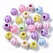 Opaque Polystyrene(PS) Plastic European Beads, Large Hole Beads, Pumpkin, Mixed Color, 14x12mm, Hole: 5.5mm, about 500pcs/500g