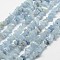 Natural Aquamarine Beads Strands, Chip, Dyed, Grade AA, Light Sky Blue, 3~5x7~13x2~4mm, Hole: 0.4mm, about 31.5 inch(80cm)