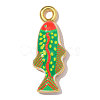 Printed Brass with Enamel Pendants KK-OY001-76G-03-1
