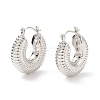 Brass Donut Thick Hoop Earrings for Women EJEW-I270-08P-1