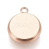 Ion Plating(IP) 304 Stainless Steel Pendant Cabochon Settings STAS-K202-03D-RG-2