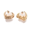 Brass Micro Pave Clear Cubic Zirconia Charms KK-C005-04G-3