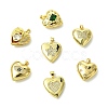 7Pcs 7 Styles Brass Micro Pave Clear Cubic Zirconia Locket Pendants FIND-CJ0005-08-8
