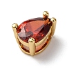 Teardrop Brass Micro Pave Cubic Zirconia Slide Charms KK-C119-16G-02-2