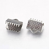 Non-Tarnish 304 Stainless Steel Ribbon Crimp Ends STAS-G187-24P-10.5mm-2
