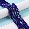 Electroplate Opaque Solid Color Glass Beads Strands EGLA-A034-P1mm-L12-4