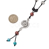 Retro Glass & Porcelain & Alloy Adjustable Nylon Cord Y Necklaces for Women NJEW-JN05360-03-3