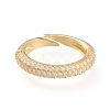 Adjustable Brass Micro Pave Cubic Zirconia Cuff Rings RJEW-L098-007A-G-1
