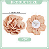 2Pcs Polyester Flower Iron Pins JEWB-GO0001-18C-2