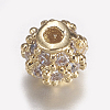 Brass Micro Pave Cubic Zirconia Beads ZIRC-E143-17A-G-1
