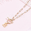 304 Stainless Steel Letter Pendant Necklaces NJEW-LP0001-52B-G-3