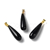 Natural Obsidian Teardrop Pendants G-Q005-03G-01-1