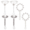 6Pcs 3 Style Clear Resin & ABS Plastic Flower & Starfish Toe Ring Anklets Set AJEW-AN0001-02-1