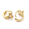 Evil Eye Golden Brass Hoop Earrings EJEW-L269-075G-2