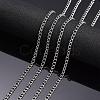 Non-Tarnish 3.28 Feet 304 Stainless Steel Twist Chains X-CHS-K001-24-3mm-3
