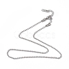Non-Tarnish 304 Stainless Steel Ball Chain Necklace for Men Women NJEW-K245-017A-1