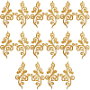 8 Pairs Ethnic Style Flower Pattern Computerized Embroidery Appliques PATC-GF0001-84B-1