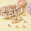 Kissitty ddPrinted Natural Wood Beads WOOD-KS0001-12-5