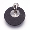 Synthetic Blue Goldstone Pendants KK-F751-B20-3