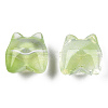 Transparent Spray Painted Glass Beads GLAA-N035-034-C03-1