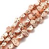 Electroplated Natural Lava Rock Beads Strands G-G984-13RG-1
