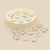 19Pcs 19 Styles Alloy & Resin Cuff Rings/Finger Rings Sets for Women FS-WGA4364-01-1
