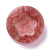 Resin with Natural Rose Quartz Chip Stones Ashtray DJEW-F015-05F-1