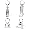 8Pcs 2 Styles West Cowboy Boot & Hat Rack Plating Brass Charms ZIRC-BBC0003-02-1